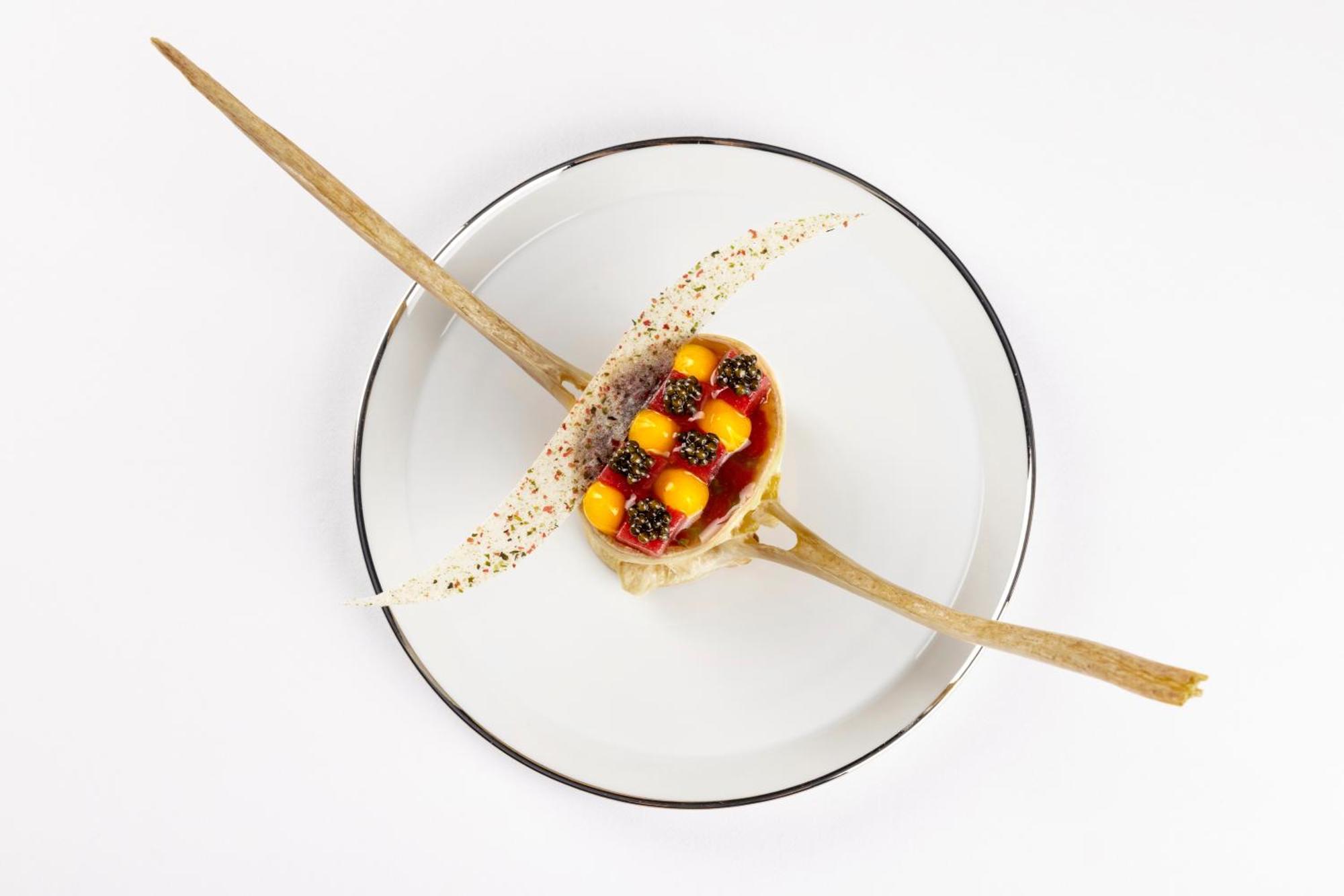 Hotel Okura Amsterdam - The Leading Hotels Of The World Exterior photo A dish by Chef de Cuisine, 2015